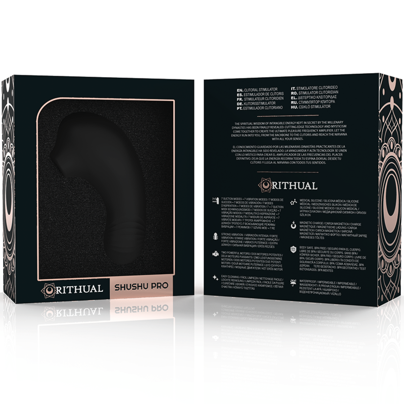 RITHUAL SHUSHU PRO POCKET ESTIMULADOR CLITORIS 2 POTENTES MOTORES AZABACHE