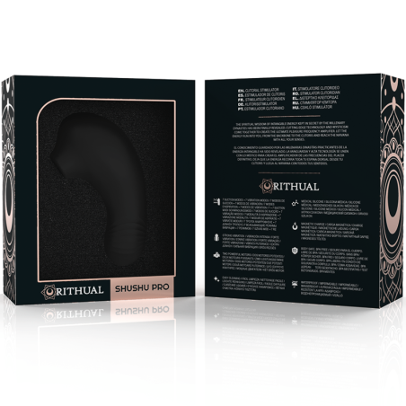 RITHUAL SHUSHU PRO POCKET ESTIMULADOR CLITORIS 2 POTENTES MOTORES AZABACHE
