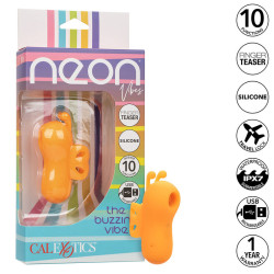 CALEXOTICS NEON VIBES THE BUZZING VIBE ESTIMULADOR DE DEDO 10 VIBRACIONES NARANJA 2