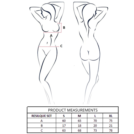 PASSION RESILQUE SET SUJETADOR TANGA NEGRO S M