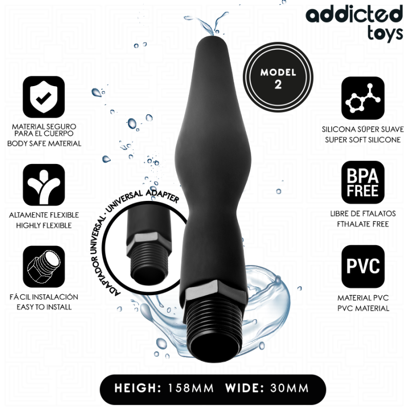 ADDICTED TOYS LIMPIADOR ANAL CON ADAPTADOR UNIVERSAL MODELO 2