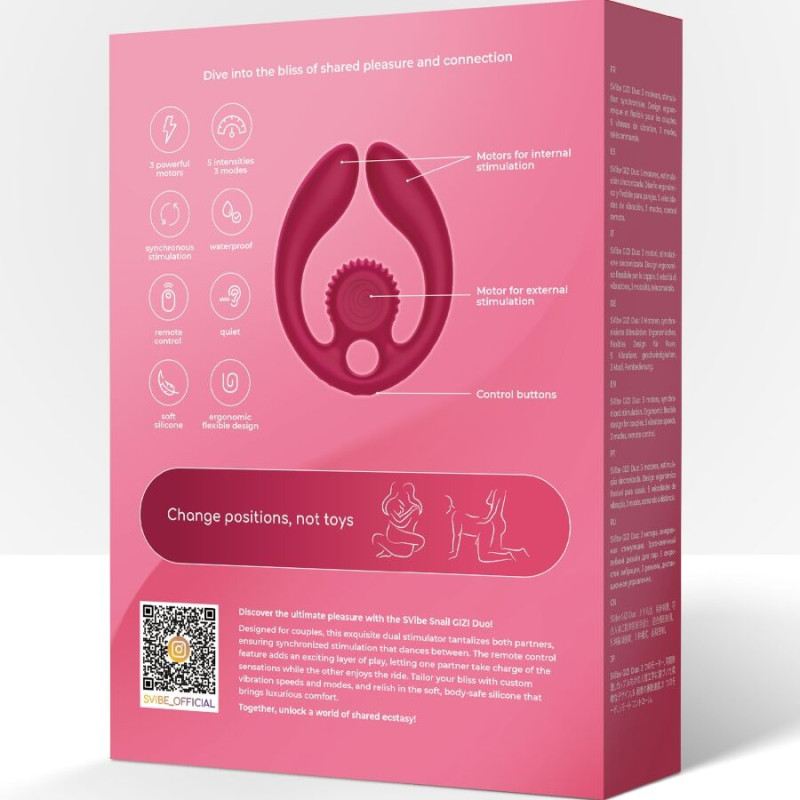 SNAIL VIBE GIZI DUO ESTIMULADOR DE PAREJAS CONTROL REMOTO BURDEOS