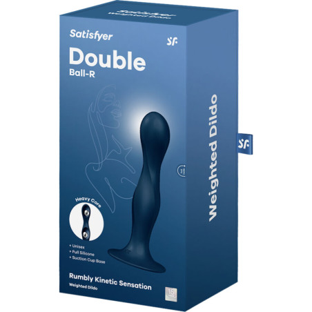 SATISFYER DOUBLE BALL R DILDO SILICONA AZUL
