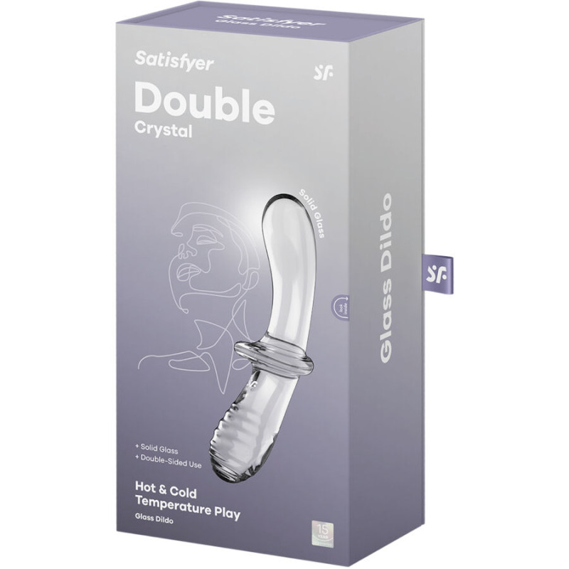 SATISFYER DOUBLE CRYSTAL DILDO TRANSPARENTE