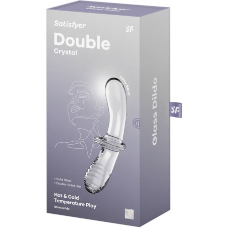 SATISFYER DOUBLE CRYSTAL DILDO TRANSPARENTE