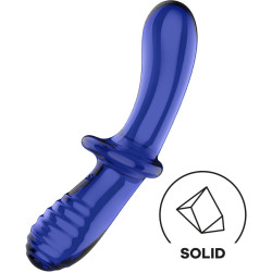 SATISFYER DOUBLE CRYSTAL DILDO AZUL