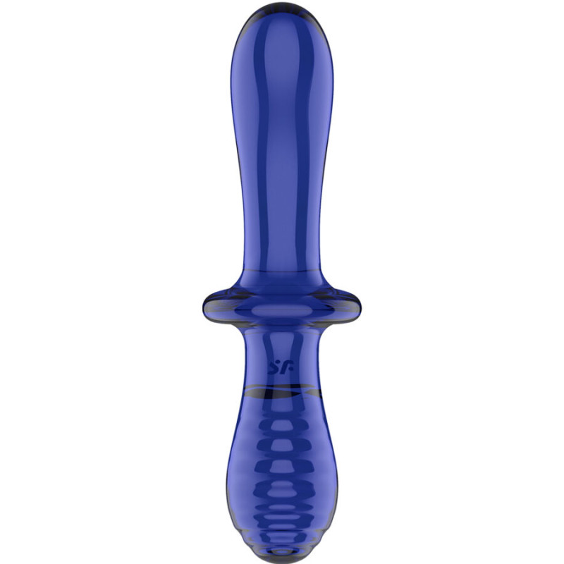 SATISFYER DOUBLE CRYSTAL DILDO AZUL