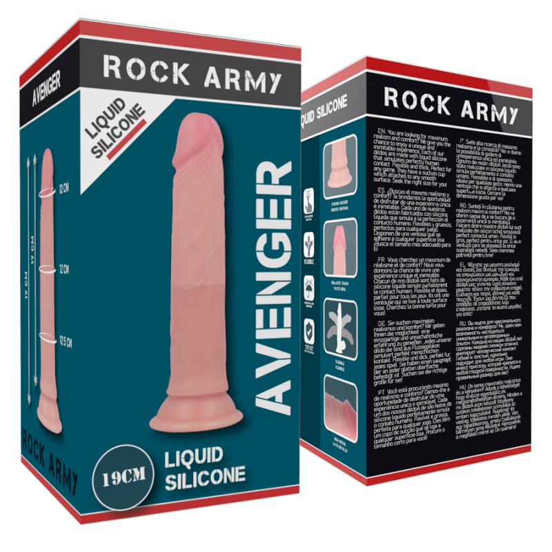 ROCKARMY AVENGER DILDO REALISTICO LIQUID SILICONE 19 CM O 398 CM