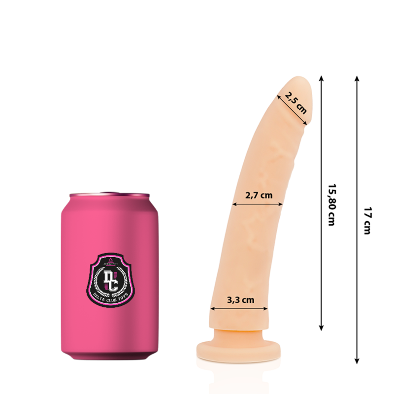 DELTA CLUB DILDO REALISTA NATURAL SILICONA MEDICA 17 CM O 3 CM