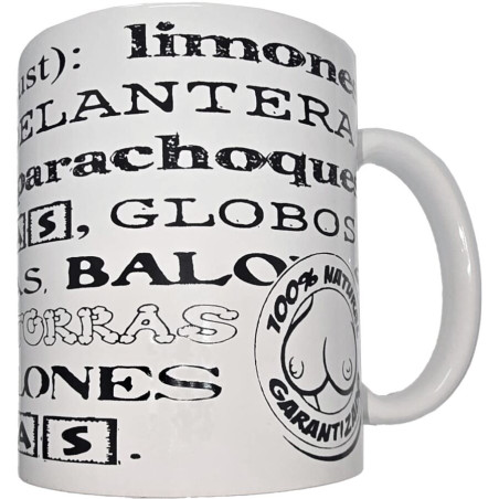 DIABLO PICANTE TAZA BLANCA DE SINONIMOS TETAS 370 ML