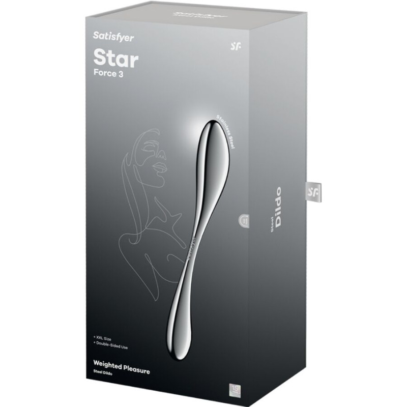SATISFYER STAR FORCE 3 DILDO ACERO INOXIDABLE DOBLE USO