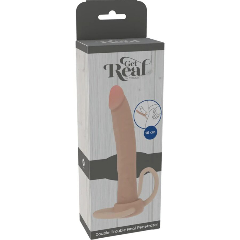 GET REAL DOUBLE TROUBLE PENETRADOR ANAL SILICONA 16 CM