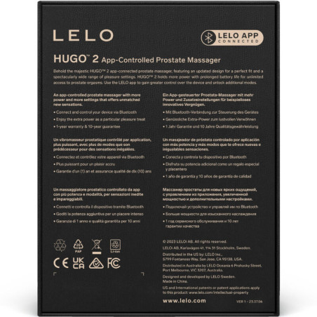 LELO HUGO 2 MASAJEADOR DE PROSTATA NEGRO