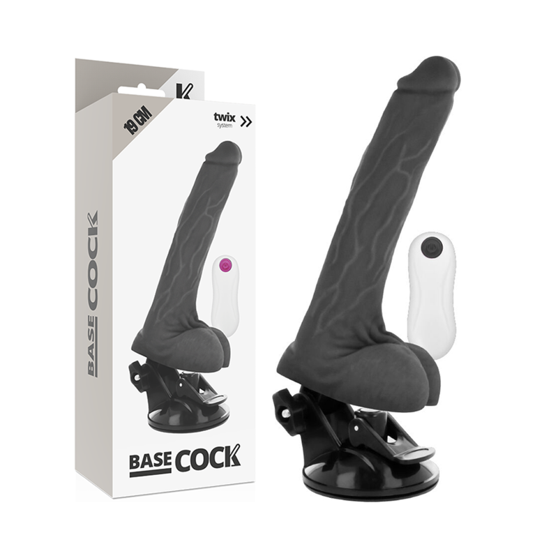BASECOCK VIBRADOR REALISTICO CONTROL REMOTO NEGRO 19 CM O 4 CM