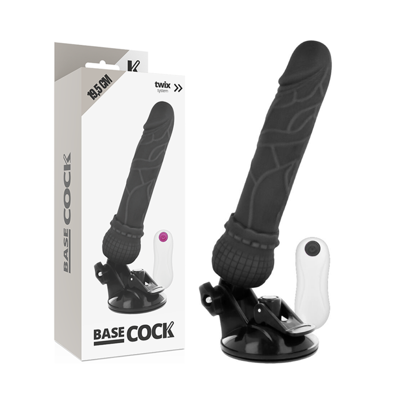 BASECOCK VIBRADOR REALISTICO CONTROL REMOTO NEGRO 195 CM O 4 CM
