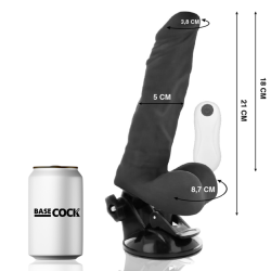 BASECOCK VIBRADOR REALISTICO ARTICULABLE CONTROL REMOTO NEGRO 21 CM O 5 CM 2