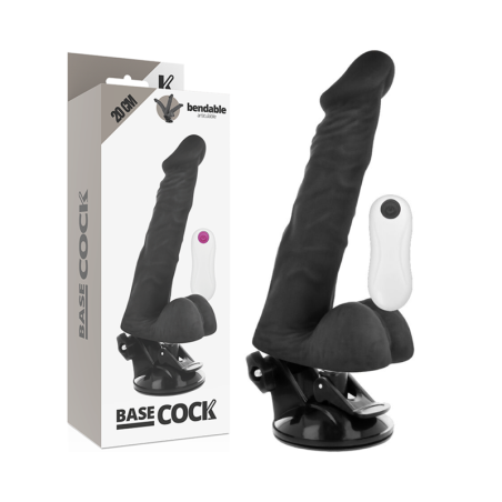 BASECOCK VIBRADOR REALISTICO ARTICULABLE CONTROL REMOTO NEGRO 20 CM O 45 CM