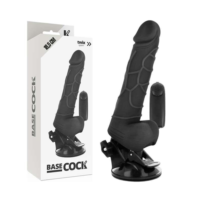 BASECOCK VIBRADOR REALISTICO CONTROL REMOTO NEGRO 185 CM O 4CM