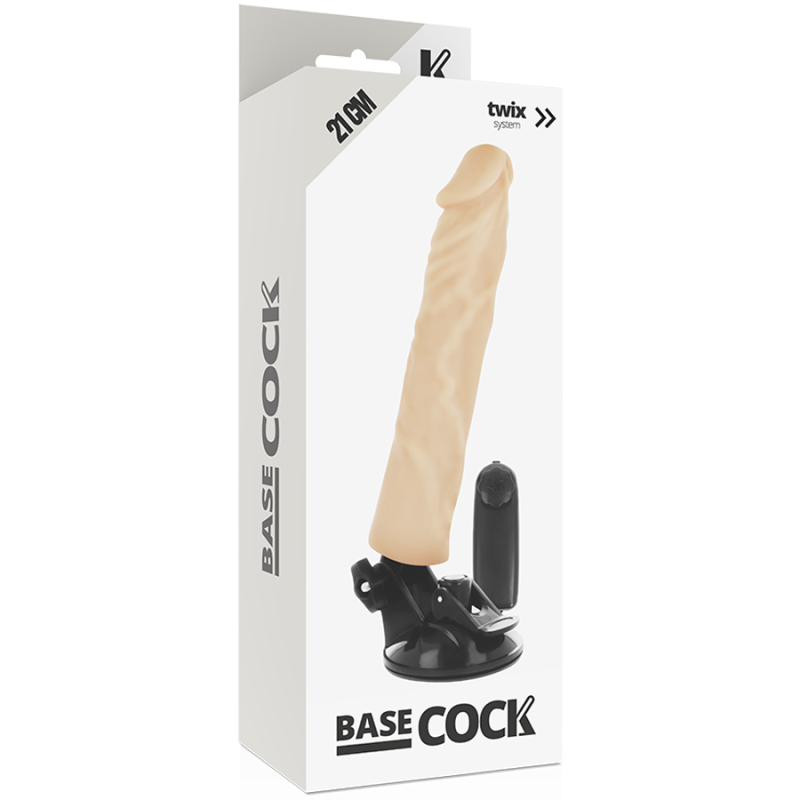 BASECOCK VIBRADOR REALISTICO CONTROL REMOTO NATURAL 21 CM O 4 CM