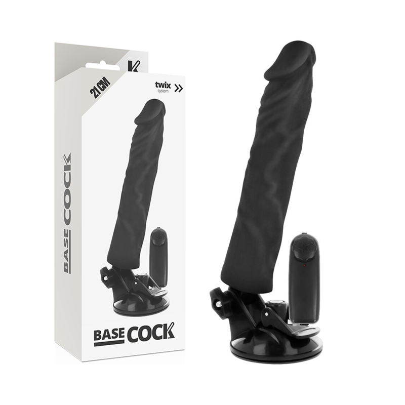 BASECOCK VIBRADOR REALISTICO CONTROL REMOTO NEGRO 21 CM O 4 CM