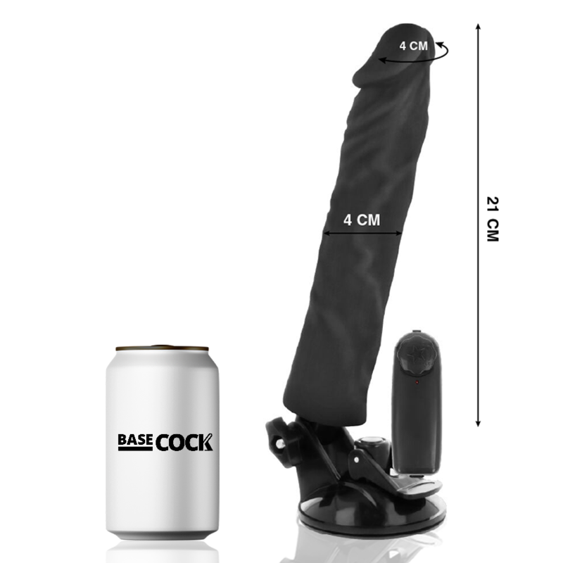 BASECOCK VIBRADOR REALISTICO CONTROL REMOTO NEGRO 21 CM O 4 CM