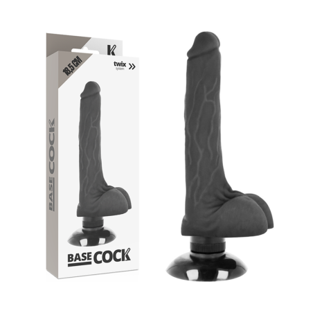 BASECOCK VIBRADOR REALISTICO 2 1 NEGRO 185 CM O 4 CM
