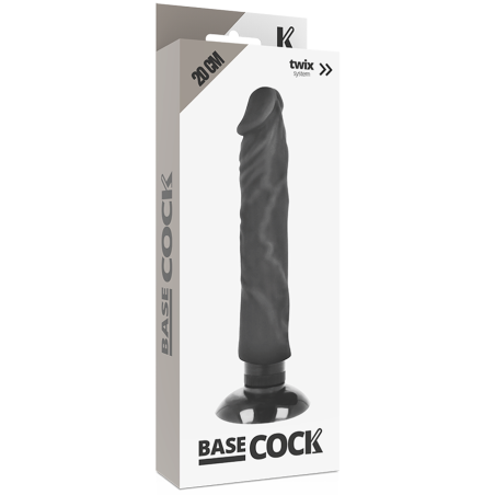 BASECOCK VIBRADOR REALISTICO 2 1 NATURAL NEGRO 20 CM O 4 CM