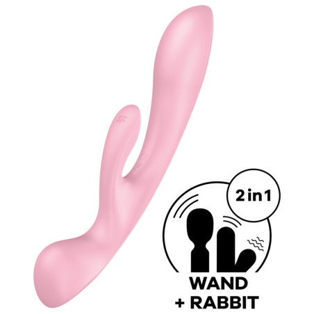 SATISFYER TRIPLE OH VIBRADOR HIBRIDO ROSA