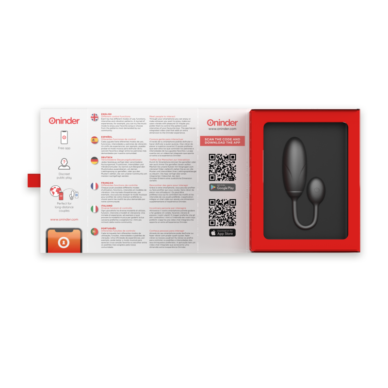 ONINDER DENVER HUEVO VIBRADOR NEGRO 7 X 27 CM APP GRATUITA
