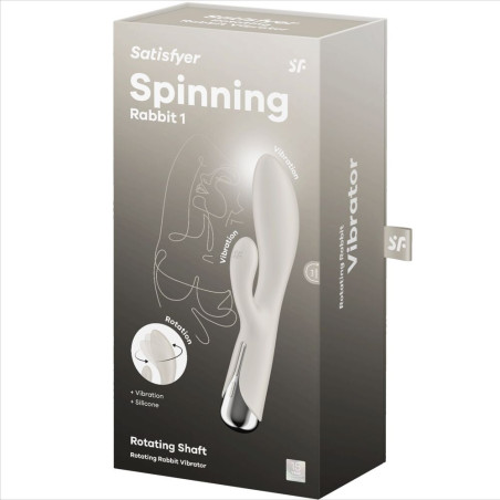 SATISFYER SPINNING RABBIT 1 ESTIMULACION CLITORIS Y PUNTO G BEIGE
