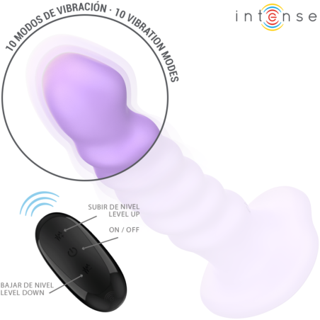INTENSE BRENDA VIBRADOR TALLA M DISENO EN ESPIRAL 10 VIBRACIONES MORADO CONTROL REMOTO