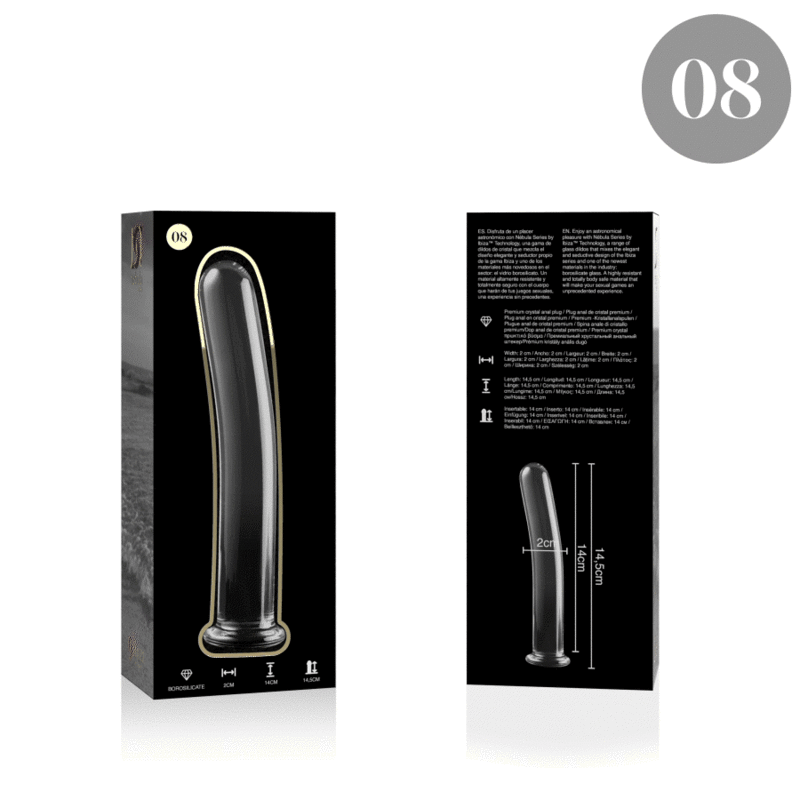 NEBULA SERIES BY IBIZA MODELO 8 DILDO CRISTAL TRANSPARENTE 145 CM O 2 CM