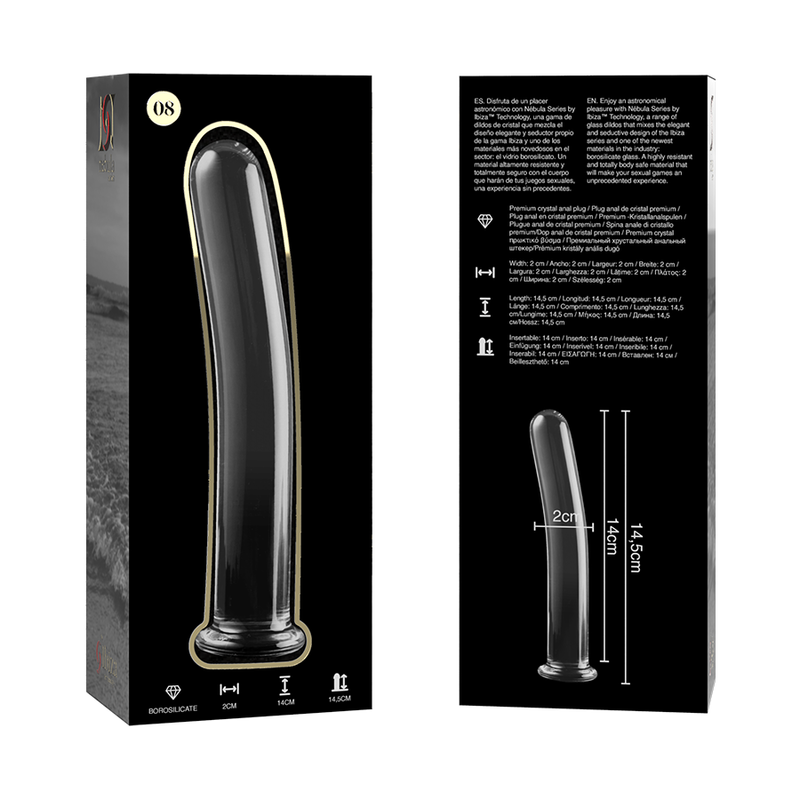 NEBULA SERIES BY IBIZA MODELO 8 DILDO CRISTAL TRANSPARENTE 145 CM O 2 CM