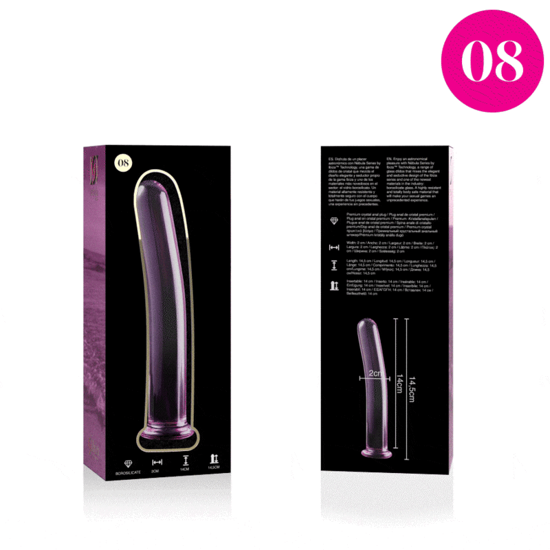 NEBULA SERIES BY IBIZA MODELO 8 DILDO CRISTAL ROSA 145 CM O 2 CM