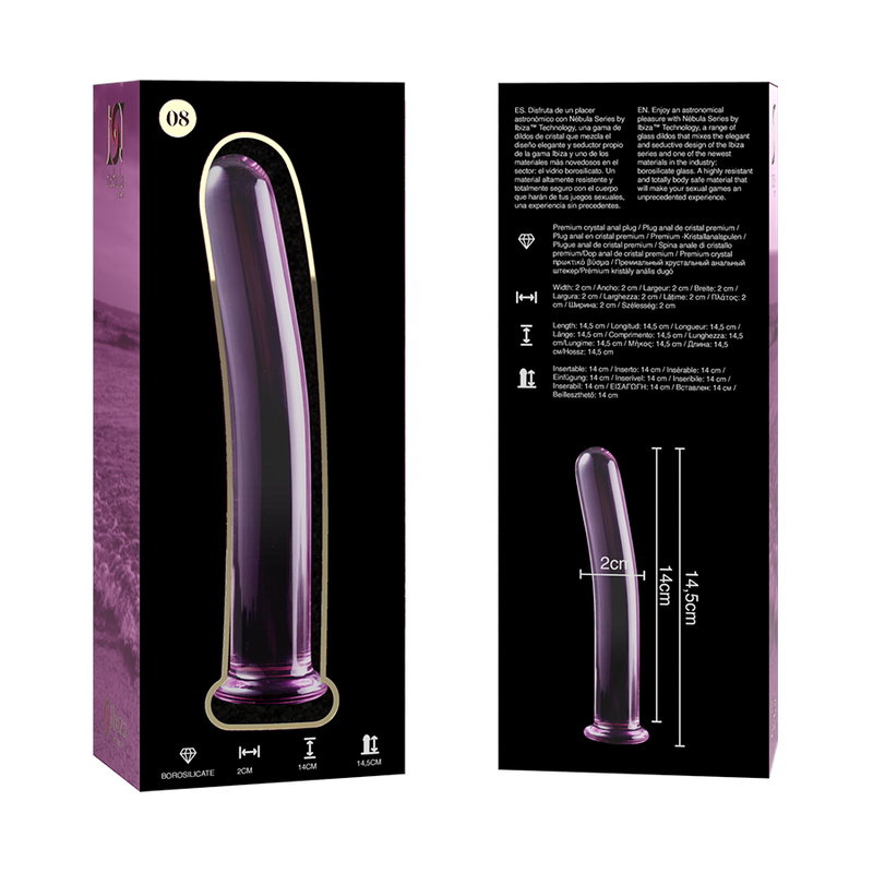 NEBULA SERIES BY IBIZA MODELO 8 DILDO CRISTAL ROSA 145 CM O 2 CM