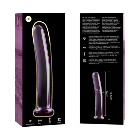 NEBULA SERIES BY IBIZA MODELO 8 DILDO CRISTAL ROSA 145 CM O 2 CM