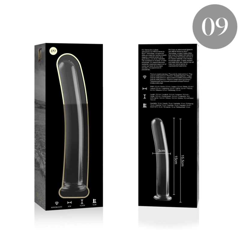 NEBULA SERIES BY IBIZA MODELO 9 DILDO CRISTAL TRANSPARENTE 155 CM O 25 CM
