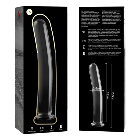 NEBULA SERIES BY IBIZA MODELO 9 DILDO CRISTAL TRANSPARENTE 155 CM O 25 CM