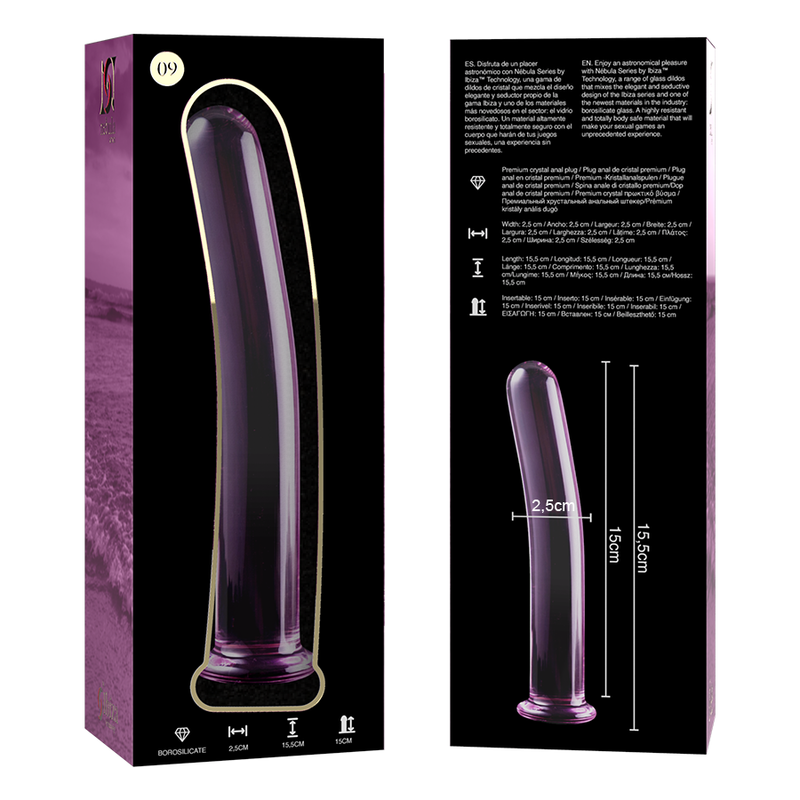 NEBULA SERIES BY IBIZA MODELO 9 DILDO CRISTAL ROSA 155 CM O 25 CM