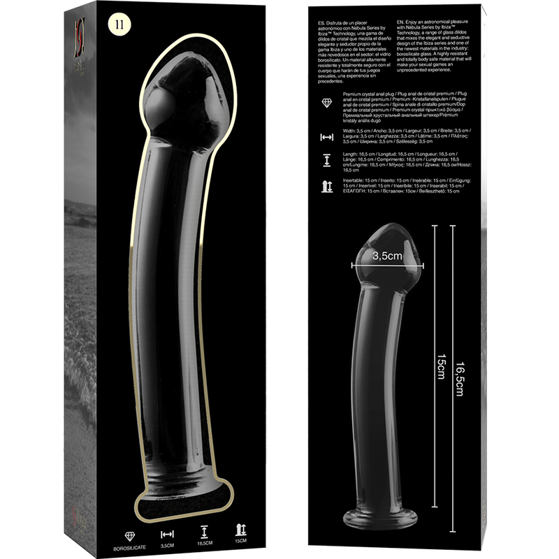 NEBULA SERIES BY IBIZA MODELO 11 DILDO CRISTAL TRANSPARENTE 16 CM O 3 CM
