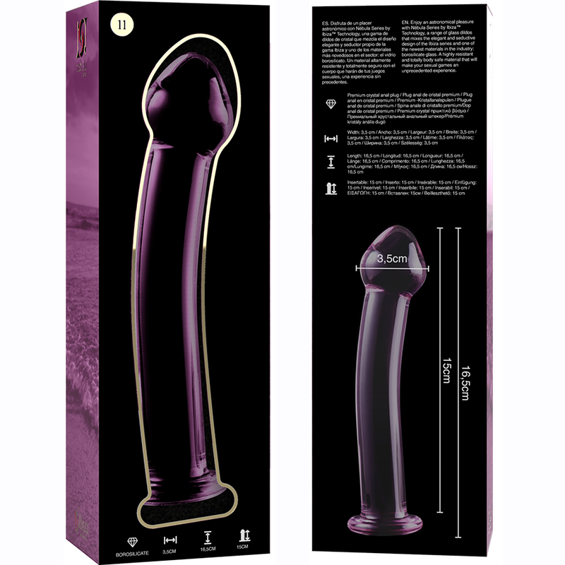 NEBULA SERIES BY IBIZA MODELO 11 DILDO CRISTAL ROSA 16 CM O 3 CM
