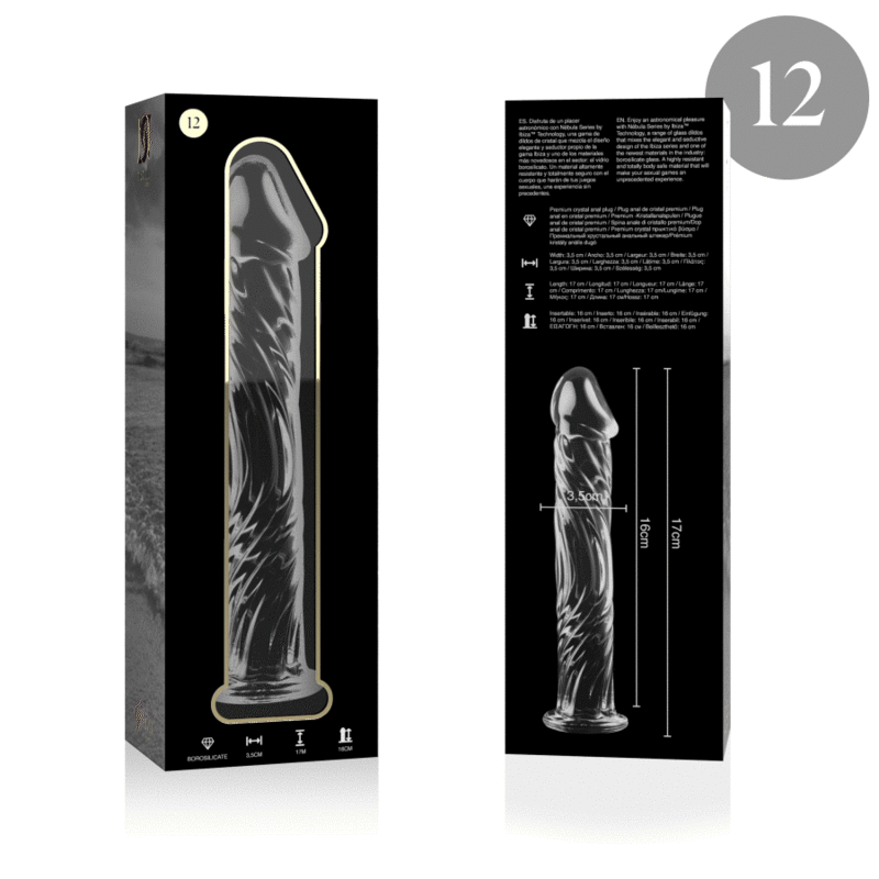 NEBULA SERIES BY IBIZA MODELO 12 DILDO CRISTAL TRANSPARENTE 17 CM O 35 CM