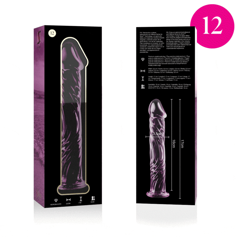 NEBULA SERIES BY IBIZA MODELO 12 DILDO CRISTAL ROSA 17 CM O 35 CM