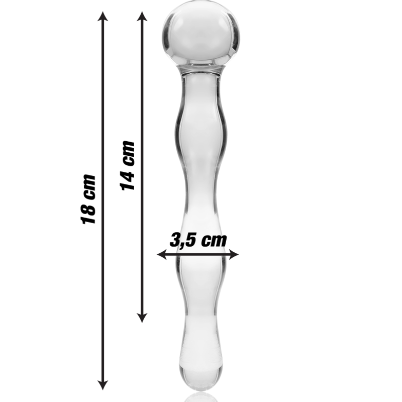 NEBULA SERIES BY IBIZA MODELO 13 DILDO CRISTAL TRANSPARENTE 18 CM O 35 CM