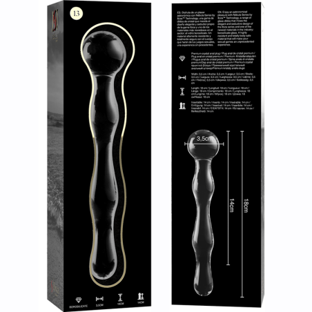 NEBULA SERIES BY IBIZA MODELO 13 DILDO CRISTAL TRANSPARENTE 18 CM O 35 CM