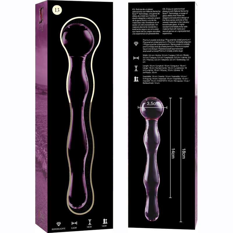 NEBULA SERIES BY IBIZA MODELO 13 DILDO CRISTAL ROSA 18 CM O 35 CM