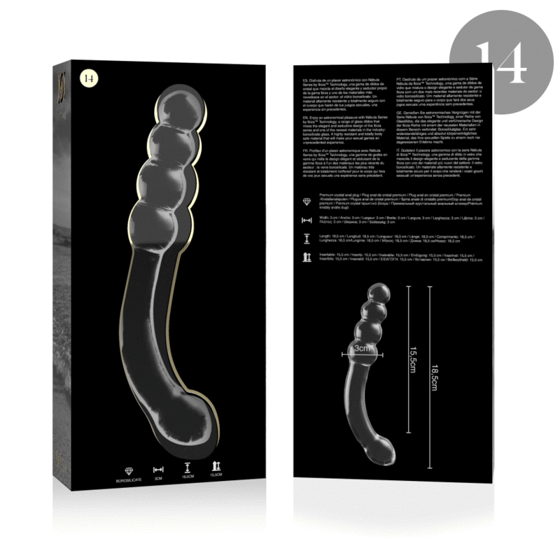 NEBULA SERIES BY IBIZA MODELO 14 DILDO CRISTAL TRANSPARENTE 185 CM O 3 CM