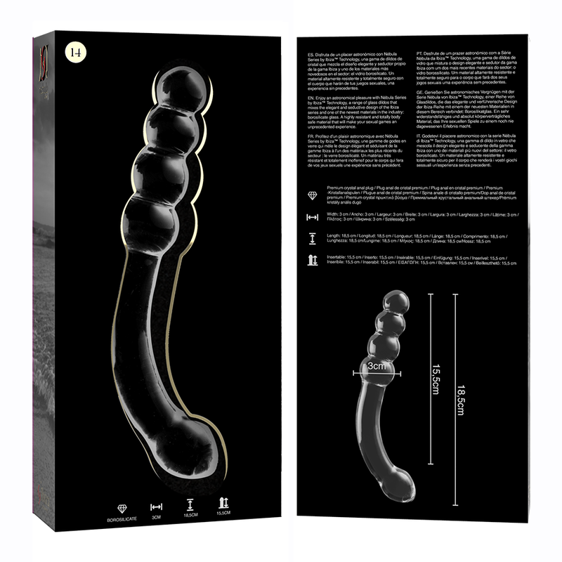 NEBULA SERIES BY IBIZA MODELO 14 DILDO CRISTAL TRANSPARENTE 185 CM O 3 CM