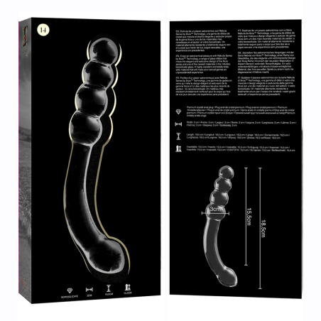 NEBULA SERIES BY IBIZA MODELO 14 DILDO CRISTAL TRANSPARENTE 185 CM O 3 CM