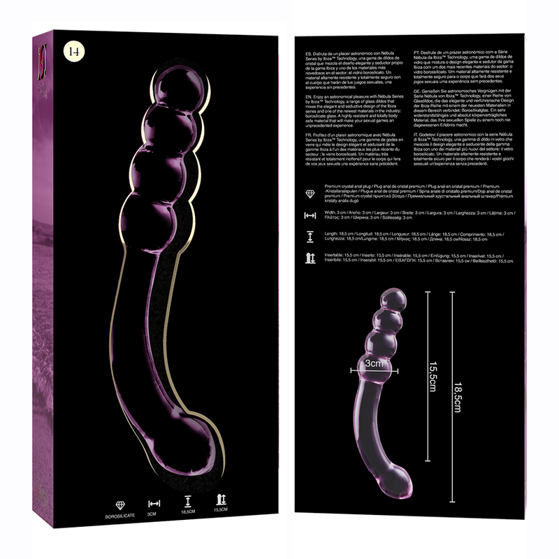 NEBULA SERIES BY IBIZA MODELO 14 DILDO CRISTAL ROSA 185 CM O 3 CM
